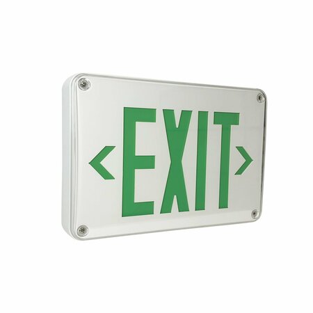 NORA LIGHTING Die-Cast LED Self-Diagnostic Exit Sign, Double-Faced Aluminum w/ Green Ltr. in Black Housing NX-617-LED/G-CC
